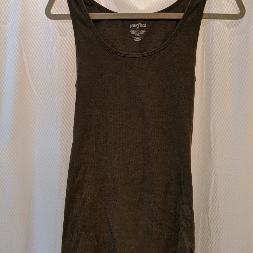 Old Navy Ribbed Perfect Tank Olive Green